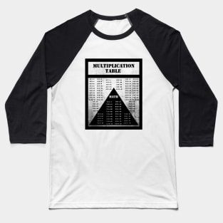 MULTIPLICATION TABLE, MATH, GRAY. SAMER BRASIL Baseball T-Shirt